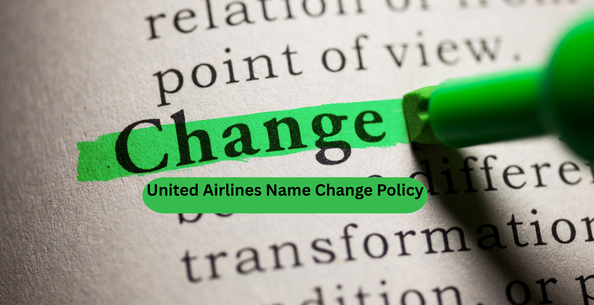 United Airlines Name Change Policy